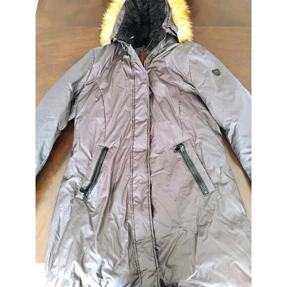 Vince Camuto Fur Hooded Zip Up Waterproof Men Parka Coat Gray Size L - Picture 5 of 7